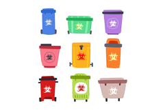medical waste bin set cartoon Product Image 1
