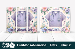 Nurse flower tumbler | Medical tumbler wrap | Nurse life PNG Product Image 1