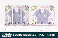 Nurse flower tumbler | Medical tumbler wrap | Nurse life PNG Product Image 1