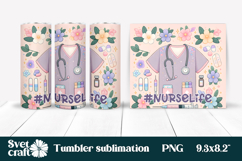 Nurse flower tumbler | Medical tumbler wrap | Nurse life PNG Product Image 1