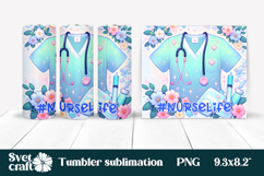 Nurse flower tumbler | Medical tumbler wrap | Nurse life PNG Product Image 1