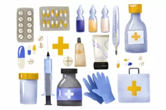 Large of medical equipment and pharmacy. First aid kit Product Image 1