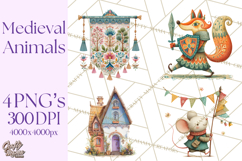 Medieval Animal Knights Heraldic Woodland Creatures Fantasy Product Image 1