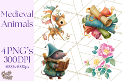 Medieval Animal Knights Heraldic Woodland Creatures Fantasy Product Image 1