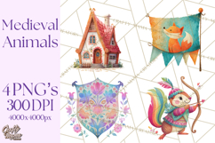 Medieval Animal Knights Heraldic Woodland Creatures Fantasy Product Image 1