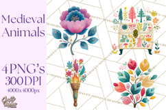 Medieval Animal Knights Heraldic Woodland Creatures Fantasy Product Image 1