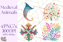 Medieval Animal Knights Heraldic Woodland Creatures Fantasy Product Image 1