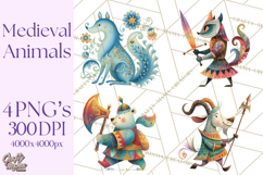 Medieval Animal Knights Heraldic Woodland Creatures Fantasy Product Image 1