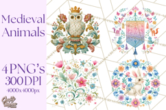 Medieval Animal Knights Heraldic Woodland Creatures Fantasy Product Image 1