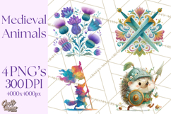 Medieval Animal Knights Heraldic Woodland Creatures Fantasy Product Image 1