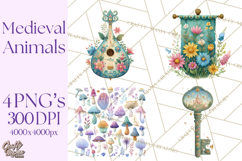 Medieval Animal Knights Heraldic Woodland Creatures Fantasy Product Image 1