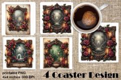 Medieval Castle Coaster PNG | Gothic Fantasy Sublimation Product Image 1