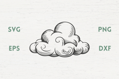 Engraved Cloud SVG Product Image 1