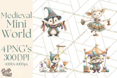 Medieval Fairground Animal Clipart PNG, Cute Animal Png Product Image 1