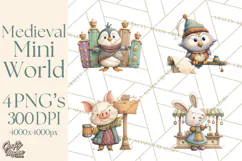 Medieval Fairground Animal Clipart PNG, Cute Animal Png Product Image 1