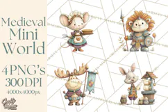 Medieval Fairground Animal Clipart PNG, Cute Animal Png Product Image 1
