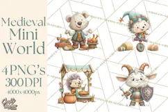 Medieval Fairground Animal Clipart PNG, Cute Animal Png Product Image 1