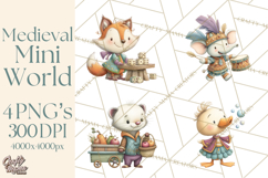 Medieval Fairground Animal Clipart PNG, Cute Animal Png Product Image 1