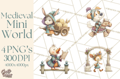 Medieval Fairground Animal Clipart PNG, Cute Animal Png Product Image 1