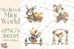 Medieval Fairground Animal Clipart PNG, Cute Animal Png Product Image 1