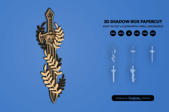 Medieval Sword Layered SVG - Laser Cut 3D Fantasy Wall Art Product Image 2