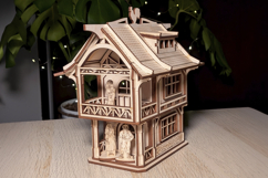 Medieval Town House Laser Cut File SVG Plywood Template Product Image 4