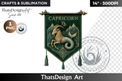 Capricorn Zodiac sign Clipart, Astrology, horoscope banner Product Image 1