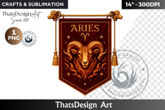 Aries Zodiac sign Clipart, Astrology, horoscope banners png Product Image 1