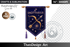 Sagittarius Zodiac sign Clipart, Astrology, horoscope banner Product Image 1