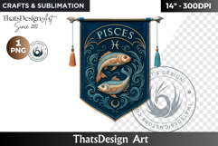 Pisces Zodiac sign Clipart, Astrology, horoscope banners png Product Image 1