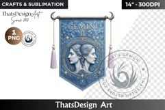 Gemini Zodiac sign Clipart, Astrology, horoscope banners png Product Image 1