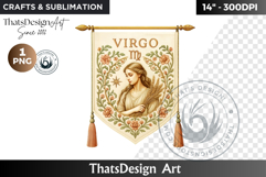 Virgo Zodiac sign Clipart, Astrology, horoscope banners png Product Image 1