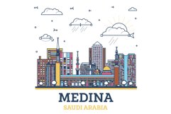 Outline Medina Saudi Arabia City Skyline. Product Image 1