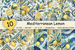 mediterranean lemon pattern, lemon watercolor pattern, lemon seamless pattern, citrus watercolor paper, italian lemon pattern, lemon digital paper, lemon scrapbook paper, lemon craft paper, lemon decoupage paper, coastal lemon pattern, blue tile pattern, 