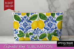 Mediterranean Cosmetic Bag - Summer Makeup Bag PNG Product Image 1