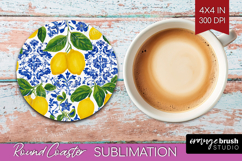 Mediterranean Round Coaster - Summer Coaster PNG Sublimation Product Image 1