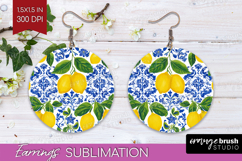 Mediterranean Round Earrings - Summer PNG Sublimation Product Image 1
