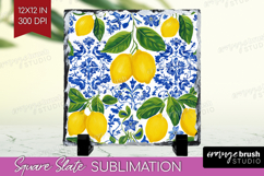 Mediterranean Slate PNG - Summer Square Slate Sublimation Product Image 1