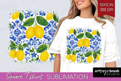Mediterranean Square Tshirt Background - Summer PNG Product Image 1
