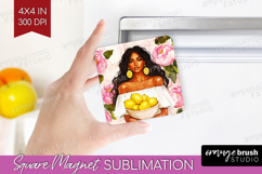 Mediterranean Magnet Sublimation - Summer Square Magnet PNG Product Image 1