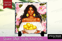 Mediterranean Slate PNG - Summer Square Slate Sublimation Product Image 1
