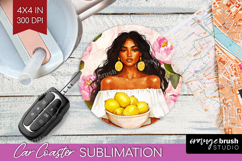 Mediterranean Car Coaster - Summer Coaster PNG Sublimation Product Image 1