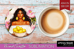 Mediterranean Round Coaster - Summer Coaster PNG Sublimation Product Image 1