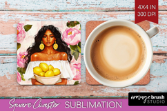 Mediterranean Square Coaster - Summer Coaster PNG Product Image 1
