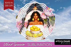 Mediterranean Wind Spinner Sublimation PNG - Summer Round Product Image 1