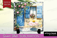 Mediterranean Slate PNG - Summer Square Slate Sublimation Product Image 1