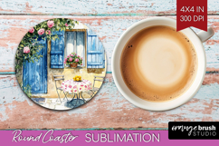 Mediterranean Round Coaster - Summer Coaster PNG Sublimation Product Image 1