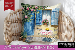 Mediterranean Pillow Sublimation - Summer Pillow Cover PNG Product Image 1