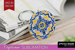 Mediterranean Keychain PNG - Summer Keychain Sublimation Product Image 1