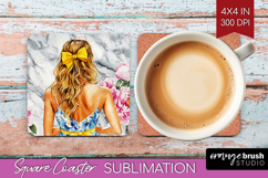 Mediterranean Square Coaster - Summer Coaster PNG Product Image 1